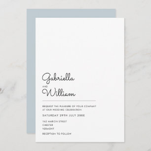 Simple Black and White Script Wedding Invitation