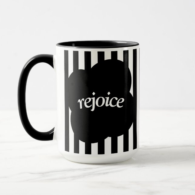 Simple black and white scripture Two-Tone mug  (Left)