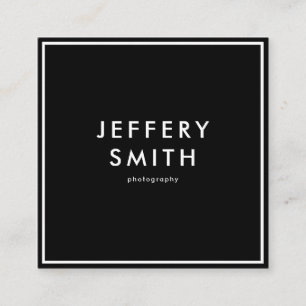 Simple Black and White Square Business Card