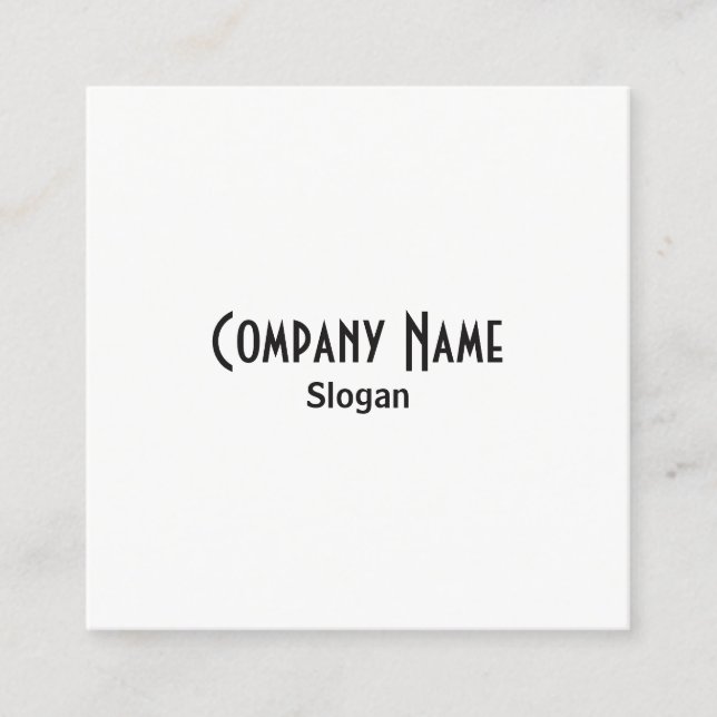 Simple Black and White Square Business Card (Front)