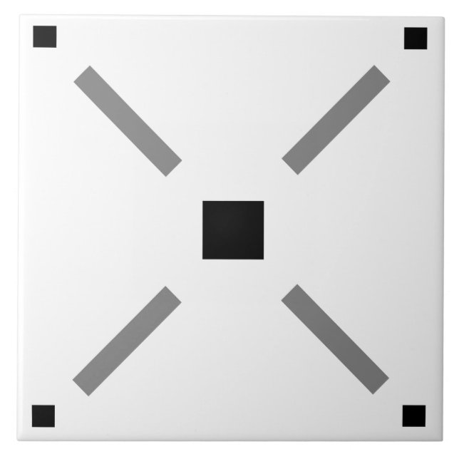 Simple black and white squares  tile (Front)