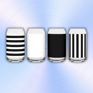 Simple Black and White Stripes Can Glass