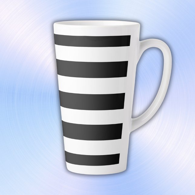 Simple Black and White Stripes | Latte Mug (Creator Uploaded)