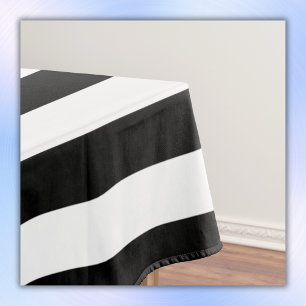 Simple Black and White Stripes Tablecloth