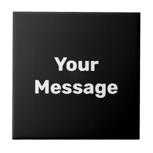 Simple Black and White Text Template Your Message Tile