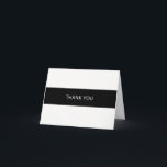 Simple black and white thank you card - folded<br><div class="desc">Simple black and white thank you card - folded Can be fully customised to suit your needs. © Gorjo Designs. Printed by Zazzle. // Looking for matching items? Other stationery from the set available here: https://www.zazzle.com/collections/black_and_white_striped_wedding-119550615860932414 // Need help customising your design? Got other ideas? Feel free to contact me at:...</div>