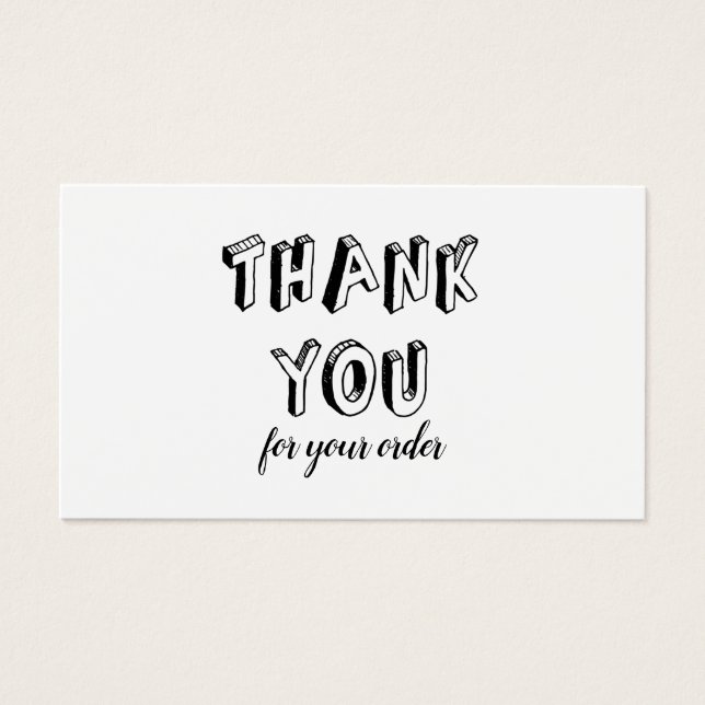 Simple Black and White Thank You For Order (Front)