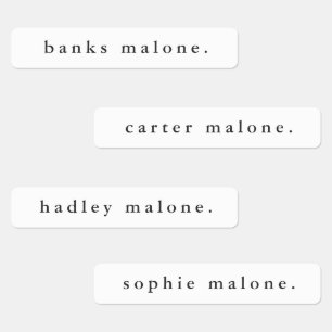 Simple Black and White Waterproof Name