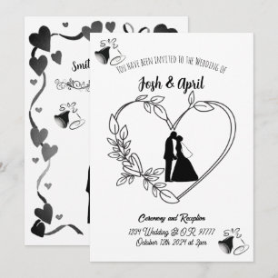 Simple Black and White Wedding Invitation