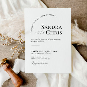 simple black and white wedding invitation