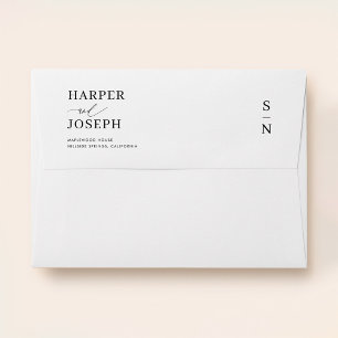 Simple Black And White Wedding Invitation Envelope