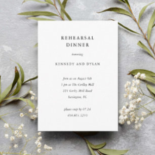 Simple Black and White Wedding Rehearsal Dinner Enclosure Card