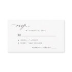 Simple black and white wedding RSVP