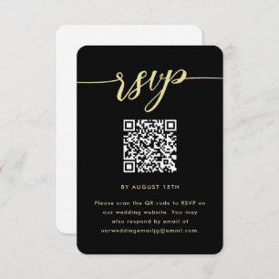 Simple Black and White Wedding RSVP with QR Code