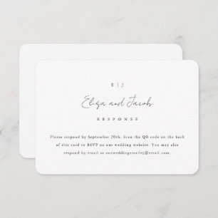 Simple Black and White Wedding RSVP with QR Code