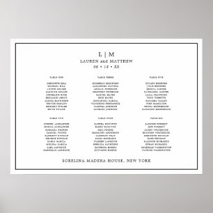 Simple Black and White Wedding Seating Chart