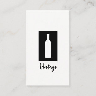 Simple Black and White (Wine Bottle) Business Card