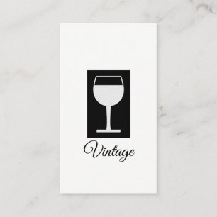 Simple Black and White (Wine Glass) Business Card
