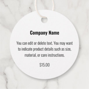 Simple Black and White Your Logo Here Price Tag