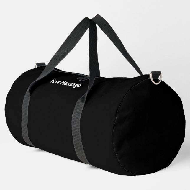 Simple Black and White Your Message Text Template Duffle Bag (Left Corner)