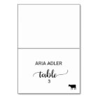 Simple Black Beef Meal Option Place Card