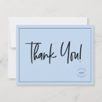 Simple Black Blue Company Logo Social Thank You