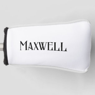Simple Black Bold Family Name Golf Head Cover