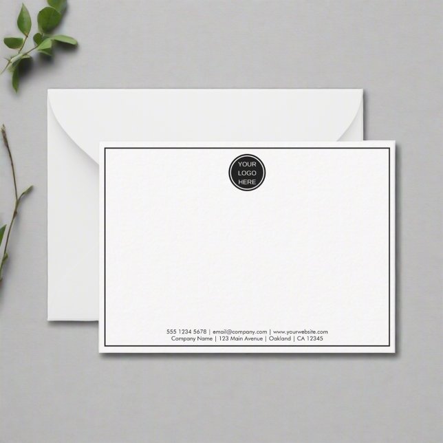 Simple Black Border Company Logo Branded Mail Card (Creator Uploaded)