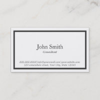 Simple Black Border Consultant Business Card