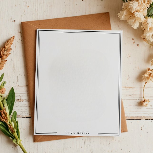 Simple Black Border Name Stationery Notepad (Creator Uploaded)
