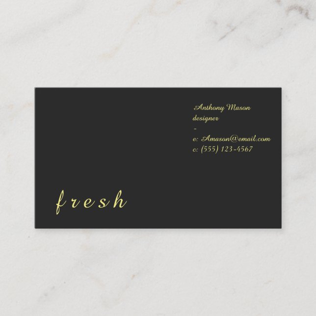 Simple Black Business Card (Front)
