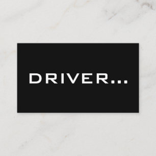 Simple Black Business Card White Text - DRIVER