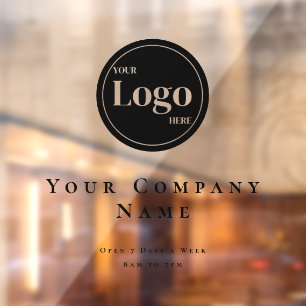 Simple black Business Logo Opening Hours