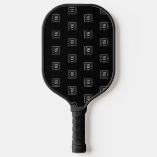 Simple Black Business Logo Promo Design Pickleball Paddle