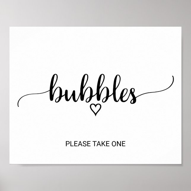 Simple Black Calligraphy Bubbles Sign (Front)