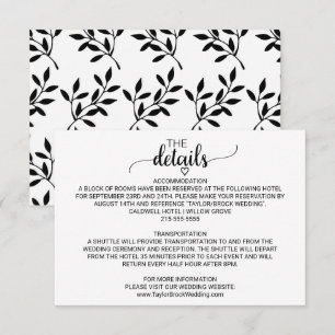 Simple Black Calligraphy Details Card