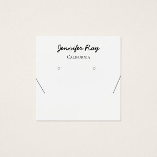 simple black calligraphy earring display cards