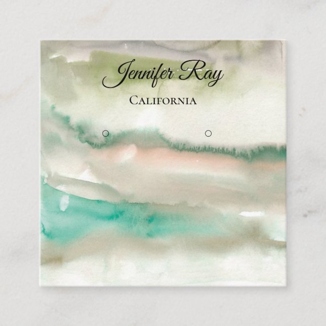 simple black calligraphy earring display cards (Front)