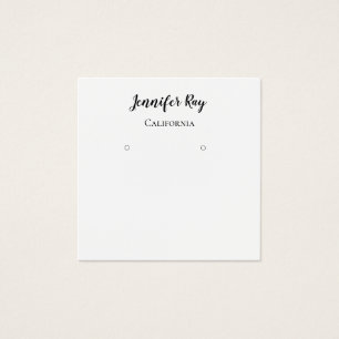 simple black calligraphy earring display cards