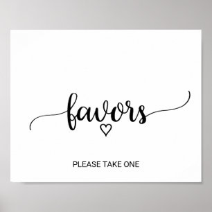 Simple Black Calligraphy Favours Poster