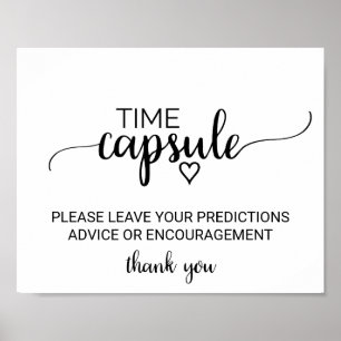 Simple Black Calligraphy Time Capsule Sign