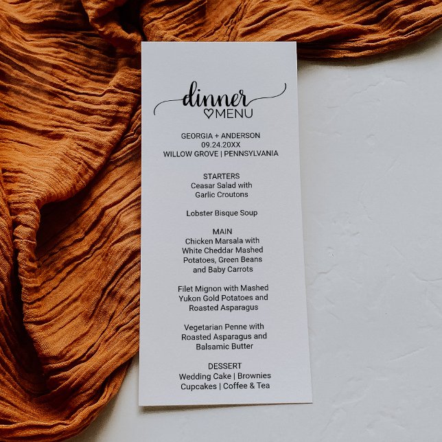 Simple Black Calligraphy Wedding Menu (Creator Uploaded)