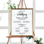Simple Black Calligraphy Wedding Program Poster<br><div class="desc">This simple black calligraphy wedding program poster is perfect for a rustic wedding with a smaller bridal party. The minimalist design features an elegant brush script font and a lovely feminine heart. Include the name of the bride and groom, the wedding date and location, names of the parents and the...</div>