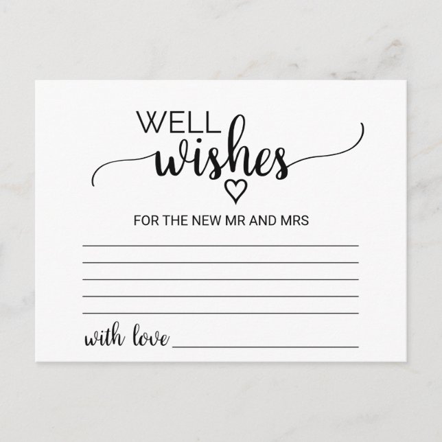 Simple Black Calligraphy Well Wishes Cards (Front)