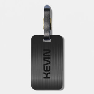 Simple Black Carbon Fibre Texture Luggage Tag
