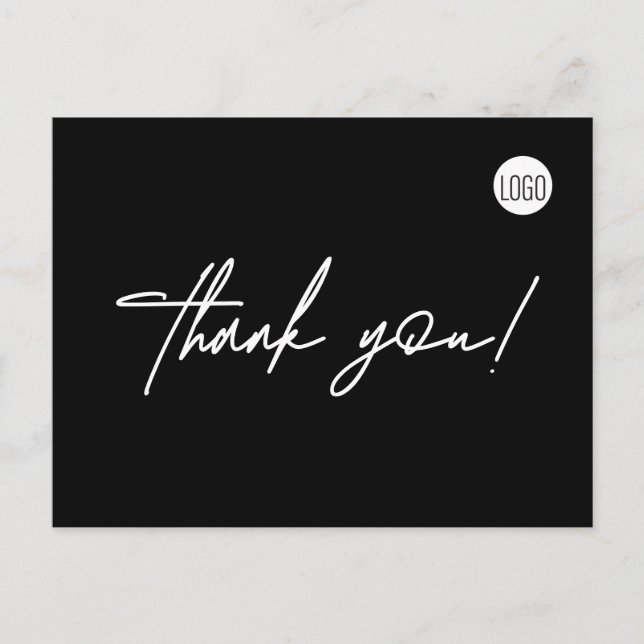 Simple Black Chiropractic Custom Logo  Postcard (Front)