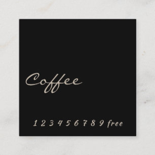Simple black Coffee loyalty punch-card Card