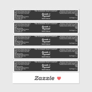 Simple Black Cosmetics Jar Label 0.75" x 4.0"