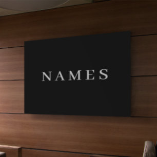 Simple Black Custom Add Your Name Elegant Banner