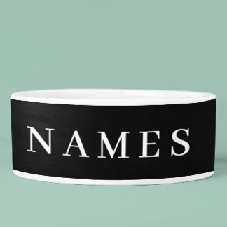 Simple Black Custom Add Your Name Elegant Bowl